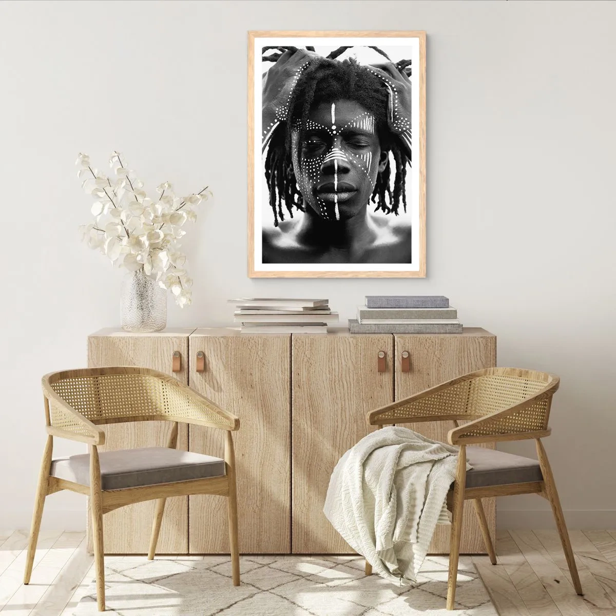 Poster in einem Rahmen aus heller Eiche - Wo bist du? - 70x100 cm