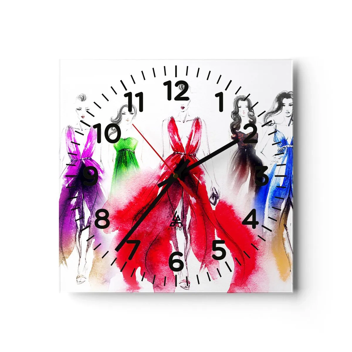 Wanduhr - Glasuhr - Stimmungen für Kostüme - 40x40 cm