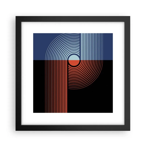 Poster in einem schwarzem Rahmen - In einer geometrischen Umarmung - 30x30 cm