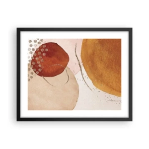 Poster in einem schwarzem Rahmen - Rundheit und Bewegung - 50x40 cm