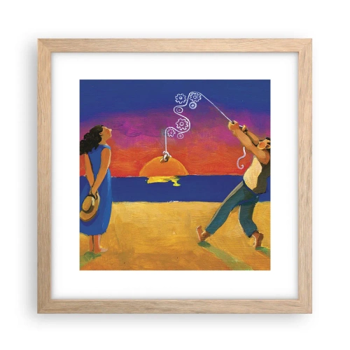 Poster in einem Rahmen aus heller Eiche - Mehr als ein Sternchen vom Himmel - 30x30 cm