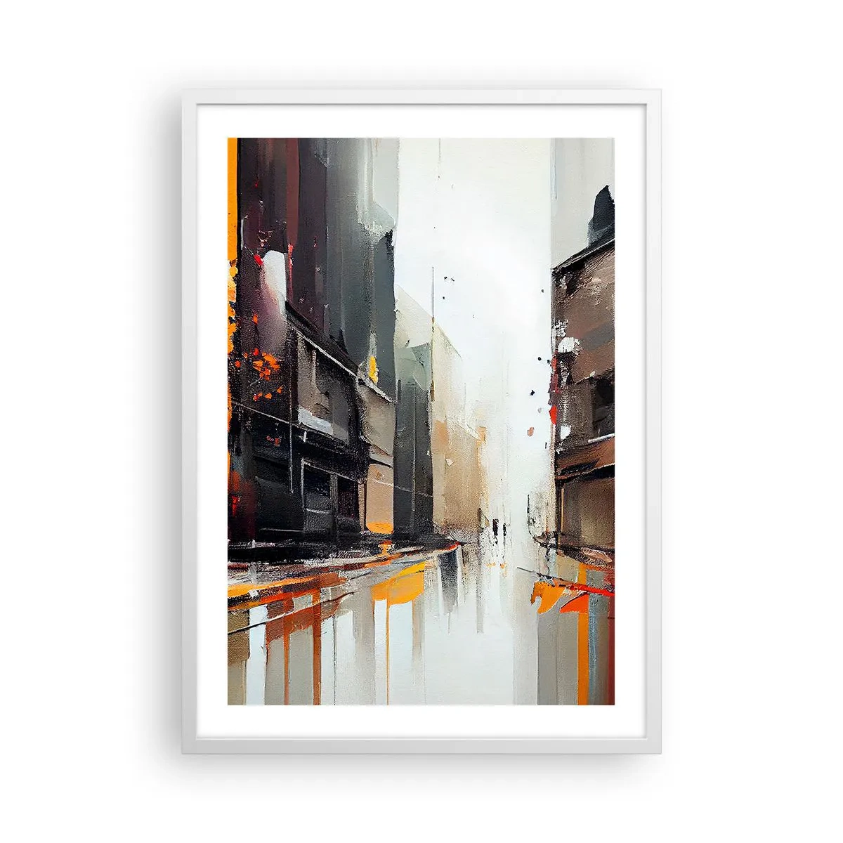 Poster in einem weißen Rahmen - Regnerischer Tag - 50x70 cm