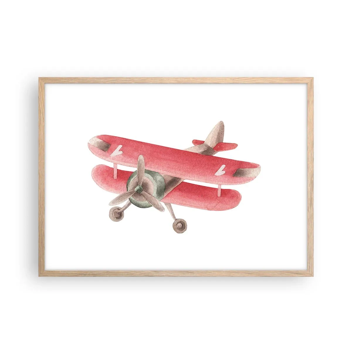 Poster in einem Rahmen aus heller Eiche - Bereit für Höhenflüge - 70x50 cm