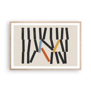 Poster in einem Rahmen aus heller Eiche - Domino – Komposition - 91x61 cm
