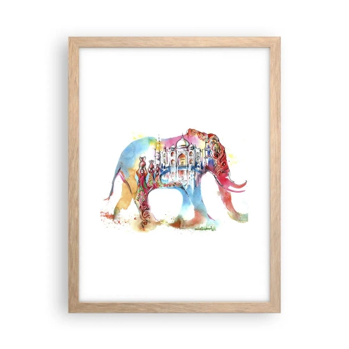 Poster in einem Rahmen aus heller Eiche - Indien – die Aura der Liebe - 30x40 cm