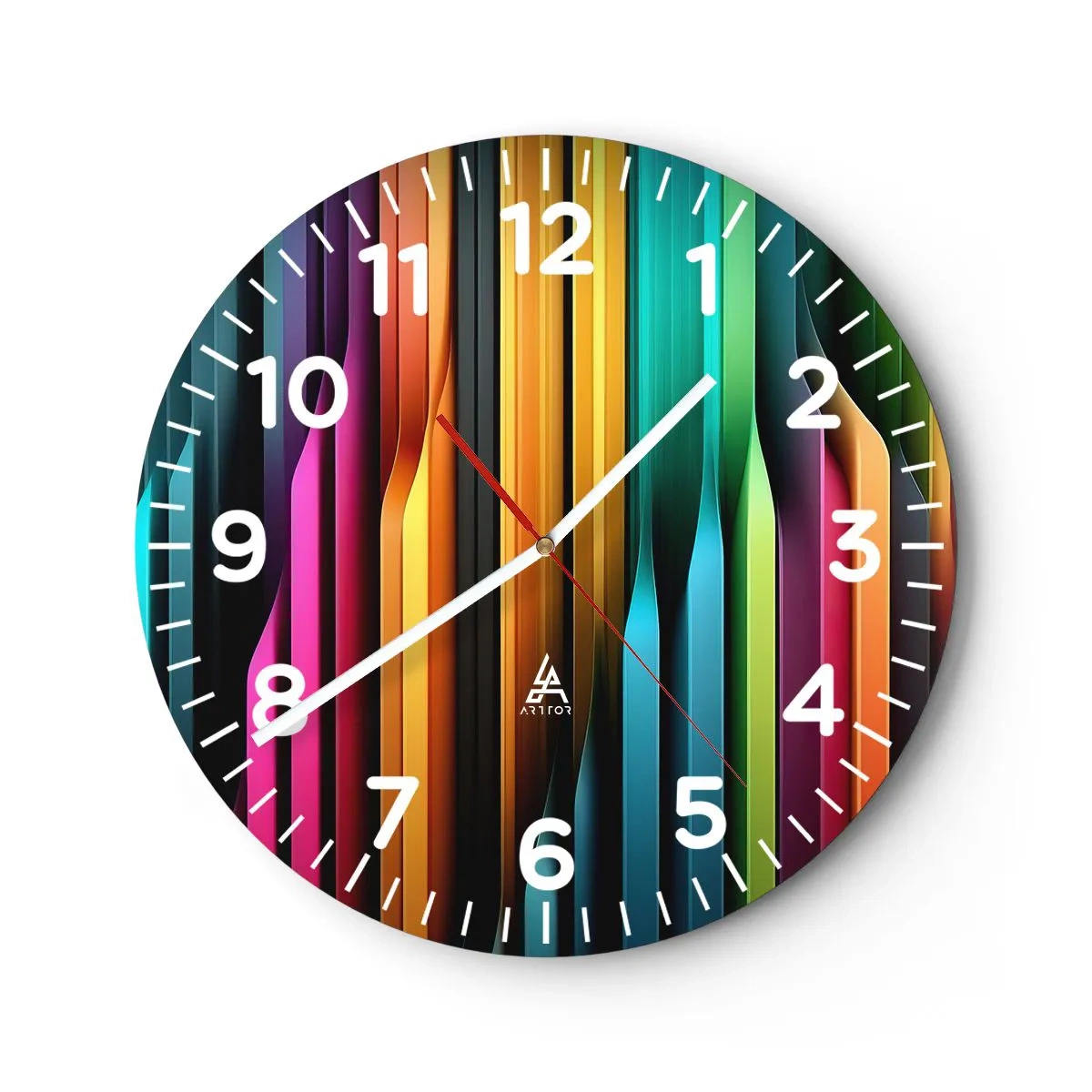 Wanduhr - Glasuhr - Lichtorgan - 30x30 cm