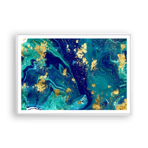 Poster in einem weißen Rahmen - Die Blütenblätter der Sonne - 100x70 cm