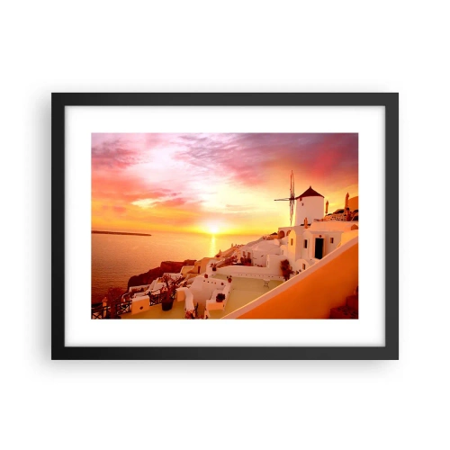 Poster in einem schwarzem Rahmen - In Weiß und Gold schmelzen - 40x30 cm