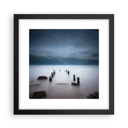 Poster in einem schwarzem Rahmen - Nachdenklicher See - 30x30 cm