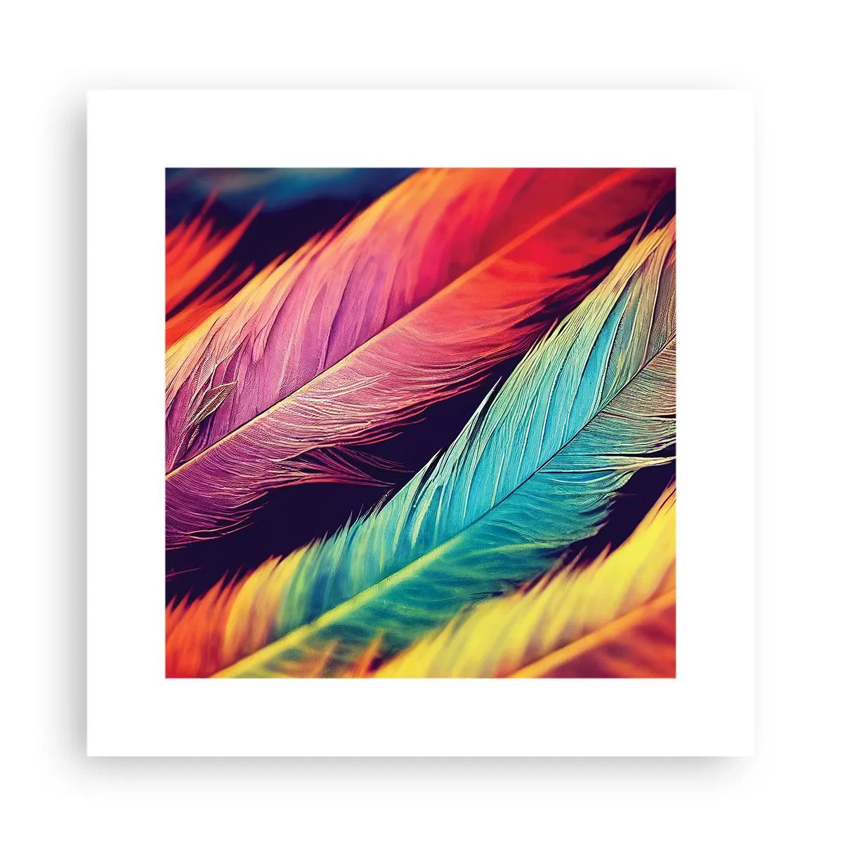 Poster - Gefiederter Regenbogen - 30x30 cm