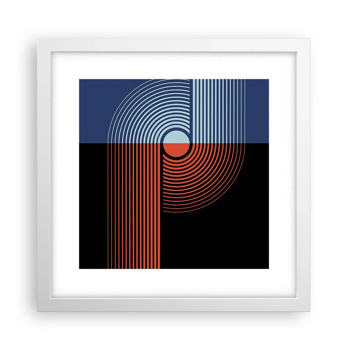 Poster in einem weißen Rahmen - In einer geometrischen Umarmung - 30x30 cm