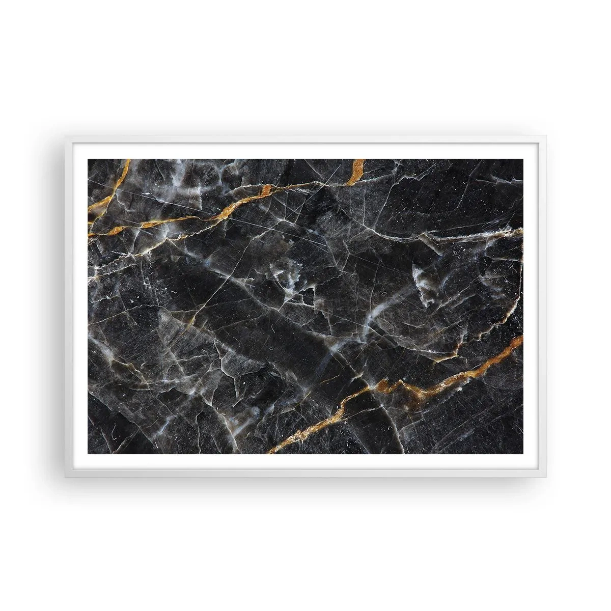 Poster in einem weißen Rahmen - Das Innenleben des Steins - 100x70 cm