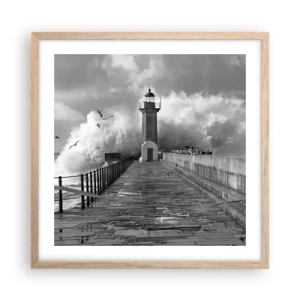 Poster in einem Rahmen aus heller Eiche - Furchtlos - 50x50 cm