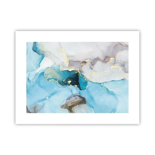 Poster - Eine Studie über das Zusammentreffen von Grau und Türkis - 40x30 cm