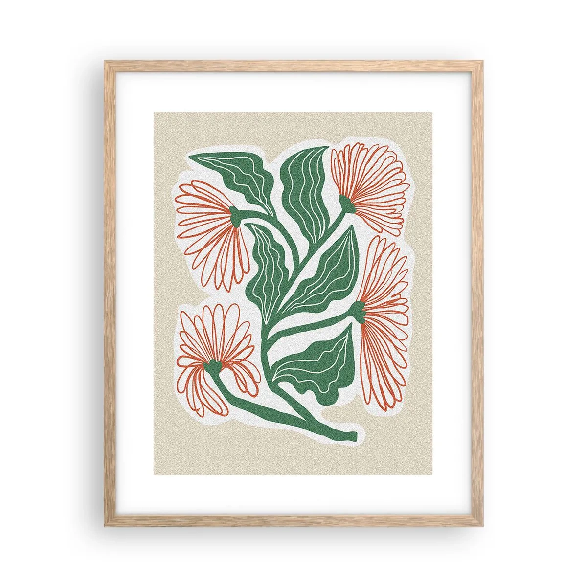 Poster in einem Rahmen aus heller Eiche - Im Folkstil und modern - 40x50 cm