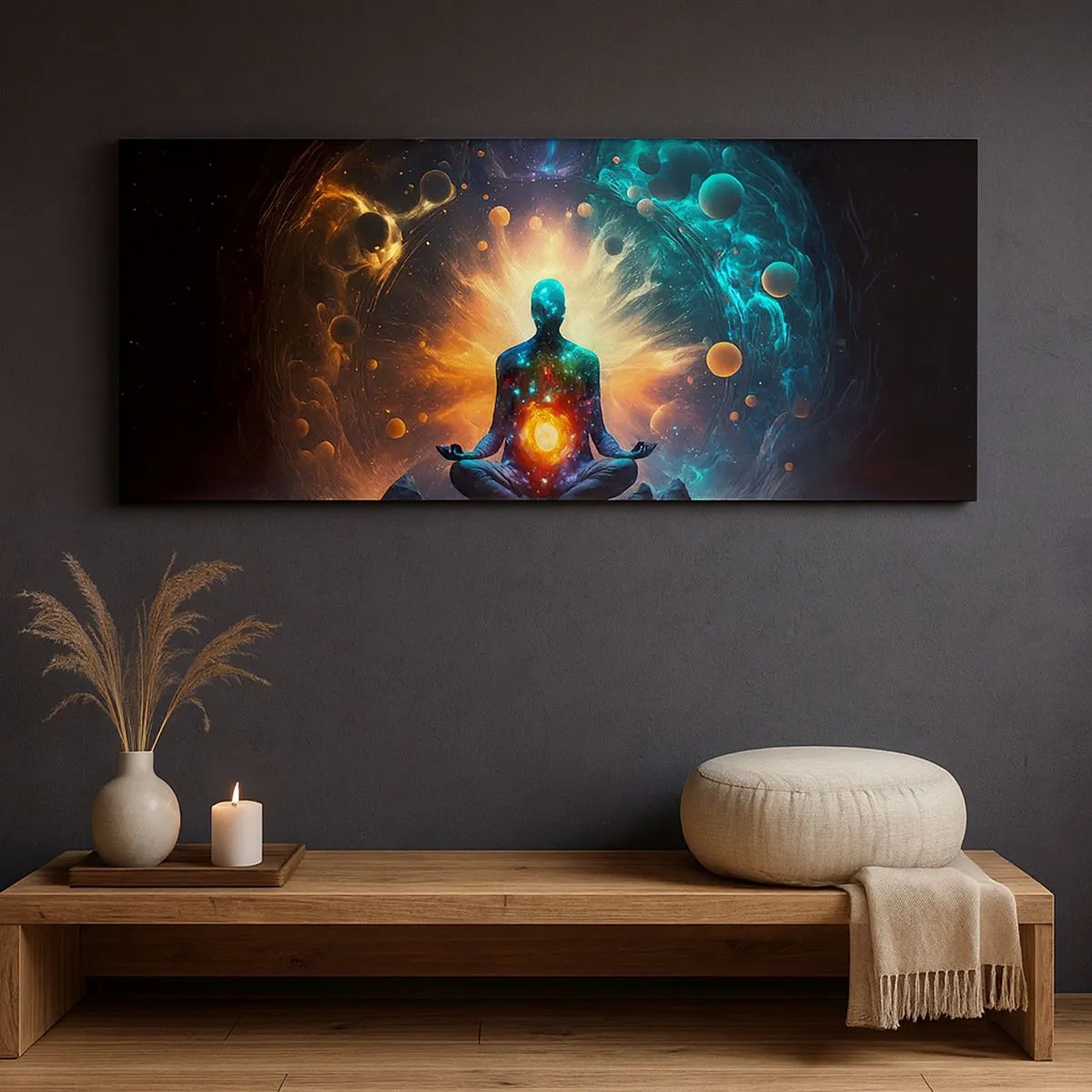 Bild auf Leinwand - Leinwandbild - Kosmischer Frieden - 100x40 cm