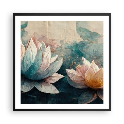 Poster in einem schwarzem Rahmen - Seesterne - 60x60 cm