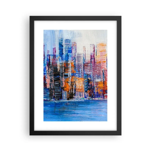 Poster in einem schwarzem Rahmen - Fröhliche Metropole - 30x40 cm