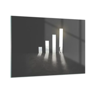 Glasbild - Bild auf glas - Der Mensch im Licht des Wachstums symbolisiert Entwicklung - 100x70cm - Erfolg – 