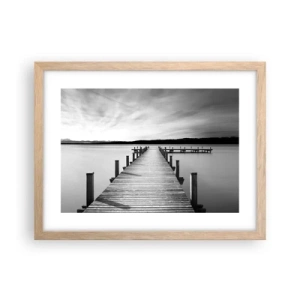 Poster in einem Rahmen aus heller Eiche - An der Wasserstelle - Ruhe - 40x30 cm