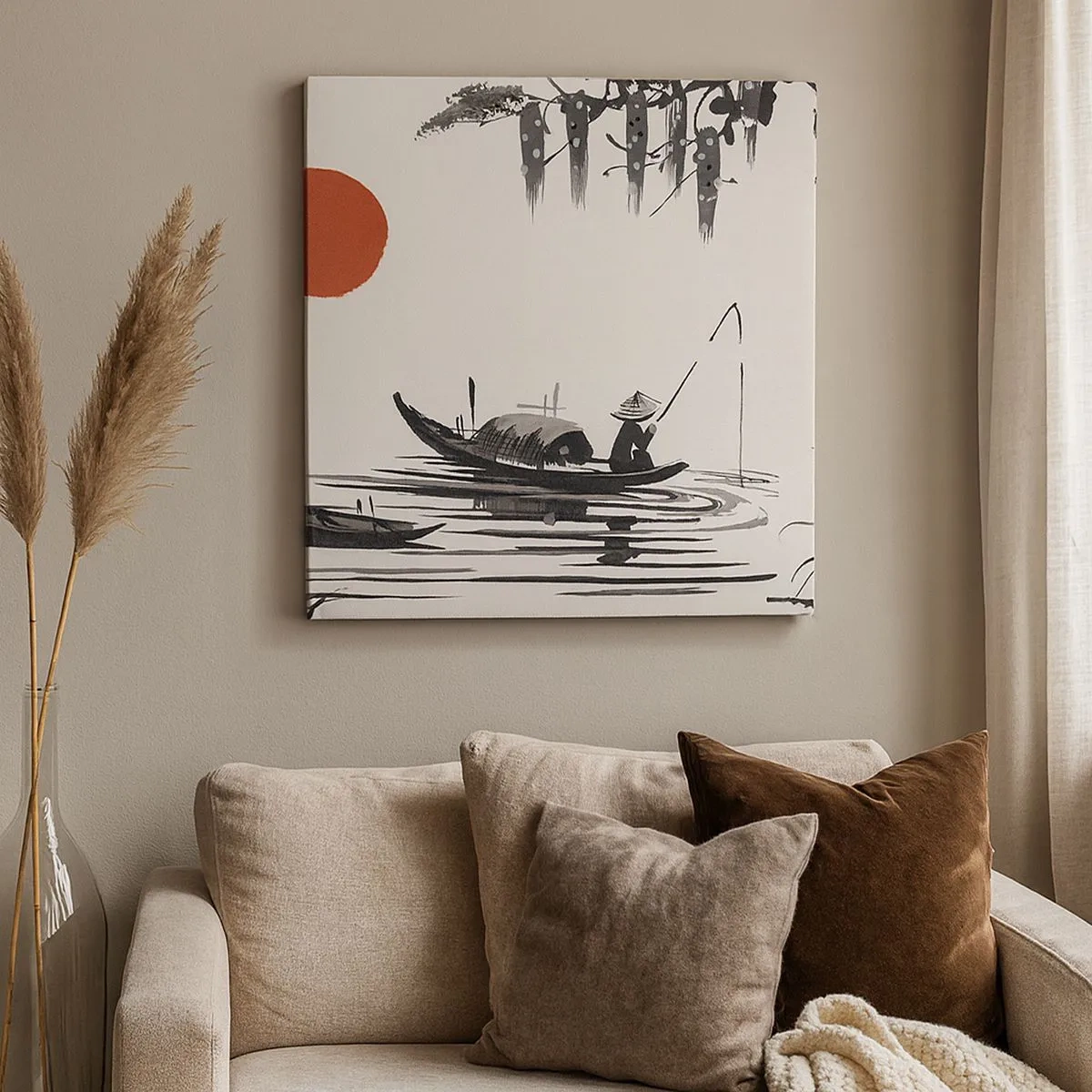 Bild auf Leinwand - Leinwandbild - Asiatischer Nachmittag - 30x30 cm