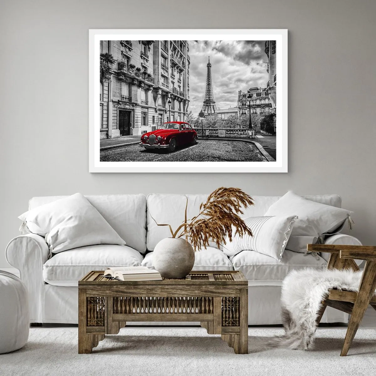 Poster in einem weißen Rahmen - Raubtier in der Stadt - 50x50 cm