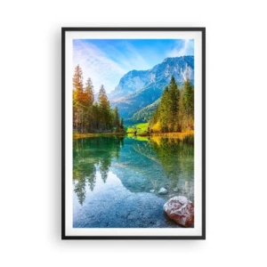 Poster in einem schwarzem Rahmen - Die Sanftheit des Herbstes - 61x91 cm