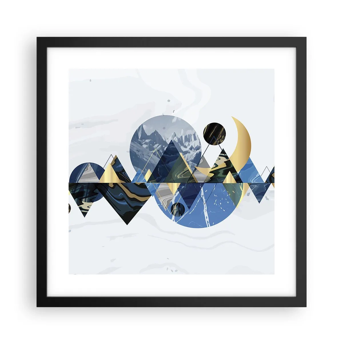 Poster in einem schwarzem Rahmen - Geometrische Landschaft - 40x40 cm