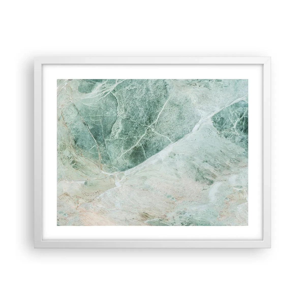 Poster in einem weißen Rahmen - Edle Kälte des Steins - 50x40 cm