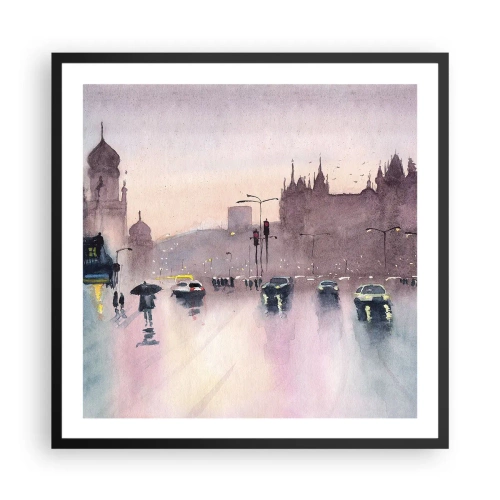 Poster in einem schwarzem Rahmen - Im regnerischen Dunst - 60x60 cm