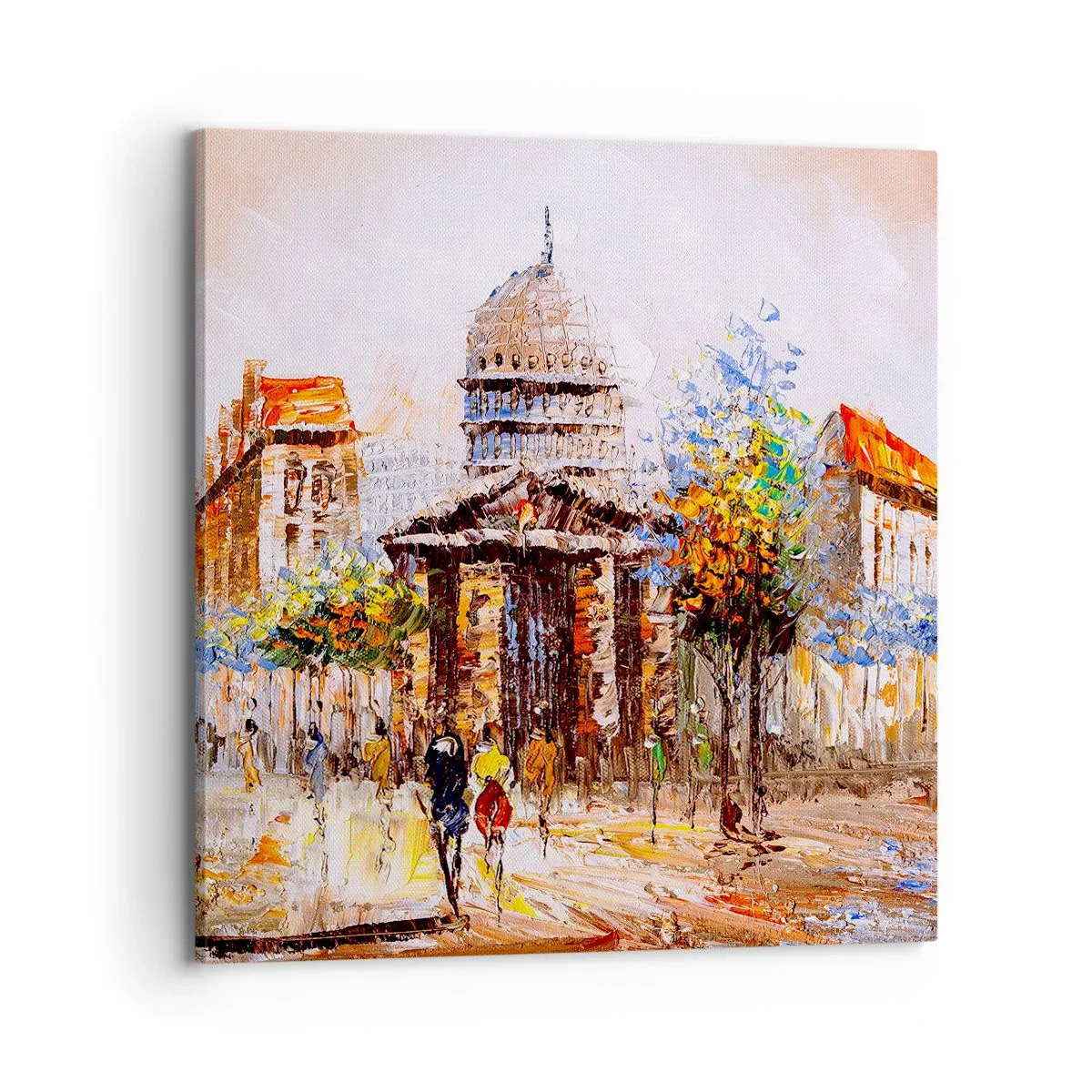 Bild auf Leinwand - Leinwandbild - Pariser Spaziergang - 70x70 cm