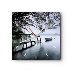 Wanduhr - Glasuhr - Du ruhst dich schon aus - 40x40 cm