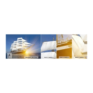 Fototapeten Muster Selbstklebend Deluxe Sticker - Ihre Zeit wird nie vergehen - Meer, Segelschiff, Schiff - 100x30 cm