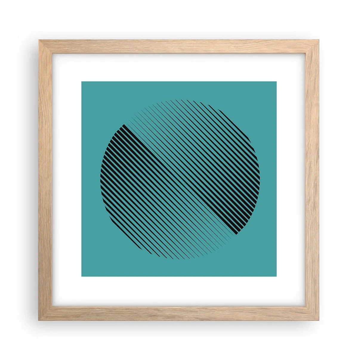Poster in einem Rahmen aus heller Eiche - Kreis – eine geometrische Variante - 30x30 cm