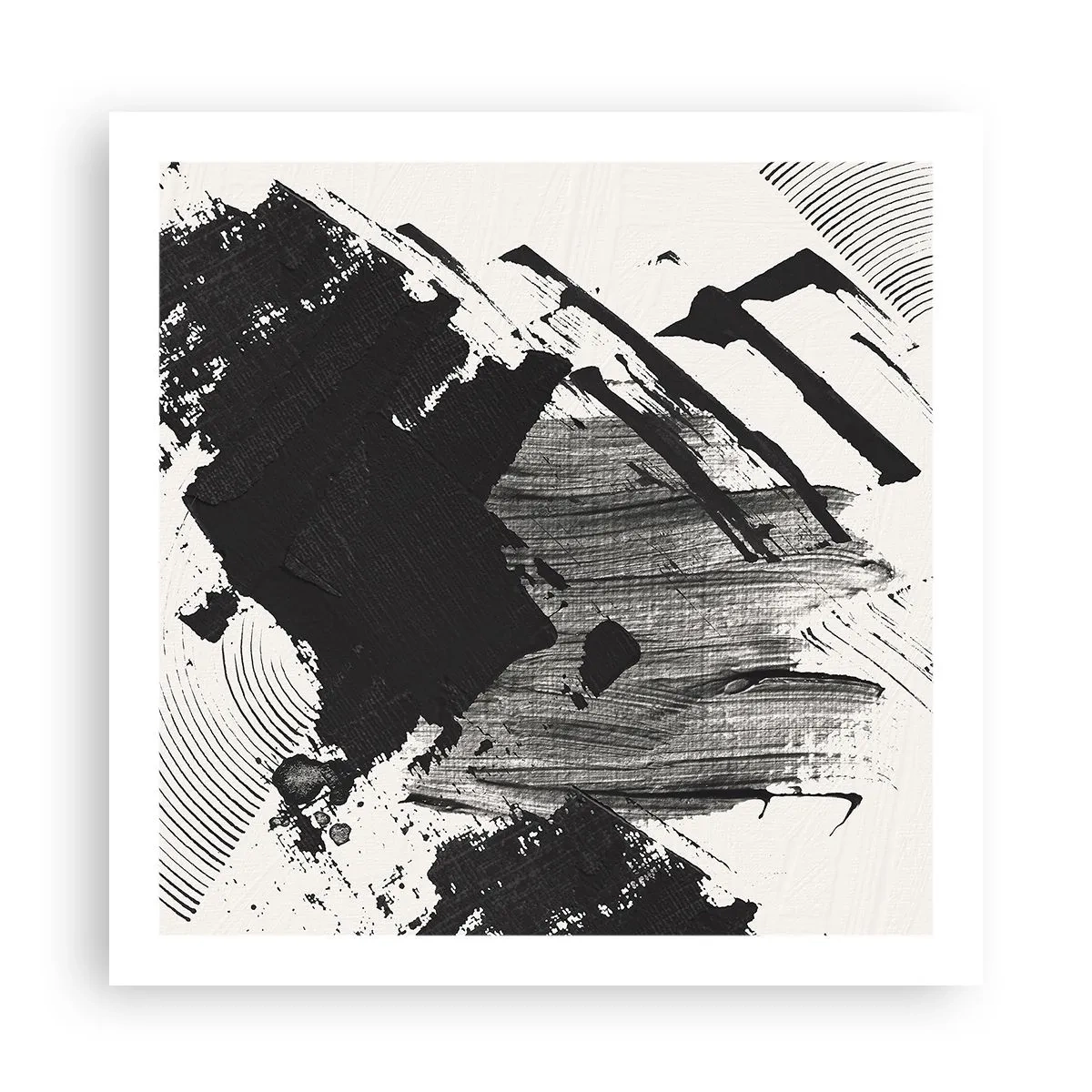 Poster - Abstraktion – Ausdruck von Schwarz - 60x60 cm