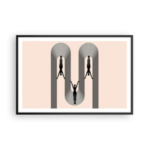 Poster in einem schwarzem Rahmen - Verkehrt herum - 91x61 cm