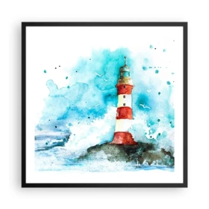 Poster in einem schwarzem Rahmen - Einheit der Elemente - 60x60 cm