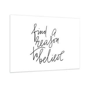 Glasbild - Bild auf glas - Minimalistische Typografie mit einem inspirierenden Zitat - 100x70cm - Es ist möglich - Moderne Wanddekoration für Wohnzimmer und Schlafzimmer ARTTOR