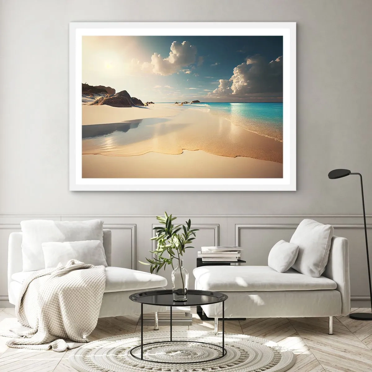 Poster in einem weißen Rahmen - Erträumter Tag - 100x70 cm