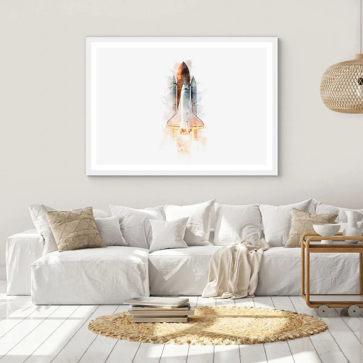 Poster in einem weißen Rahmen - Entdecker für den Anfang - 70x50 cm