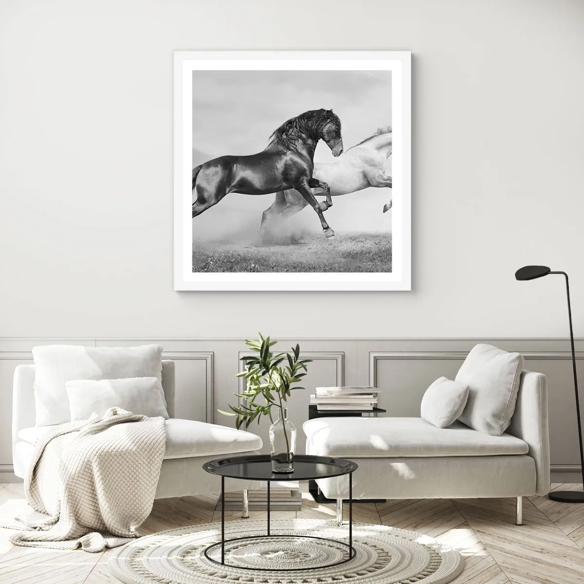 Poster in einem weißen Rahmen - Engel und Dämonen - 50x50 cm