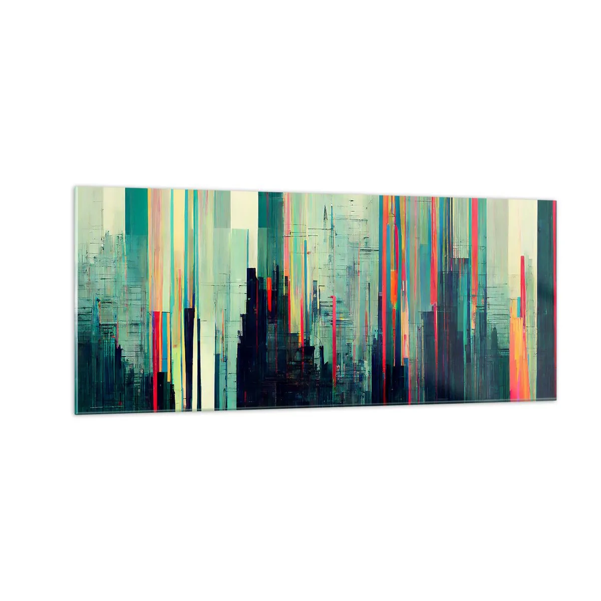 Glasbild - Bild auf glas - Futuristische Stadt - 100x40 cm