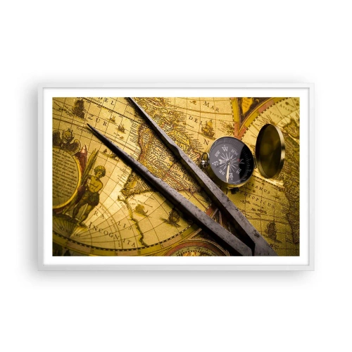 Poster in einem weißen Rahmen - Wo sind diese Schätze? - 91x61 cm