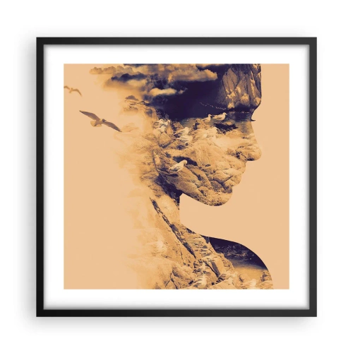 Poster in einem schwarzem Rahmen - Von Natur aus schön - 50x50 cm