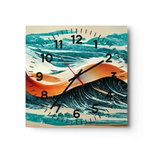 Wanduhr - Glasuhr - Traum eines Surfers - 40x40 cm