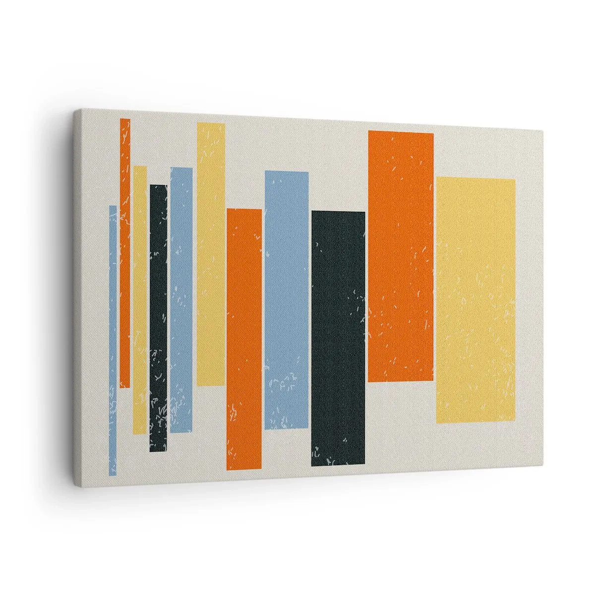 Bild auf Leinwand - Leinwandbild - Bunte Rechtecke in moderner Anordnung - 70x50cm - Musiknotation - Moderne Wanddekoration für Wohnzimmer und Schlafzimmer ARTTOR