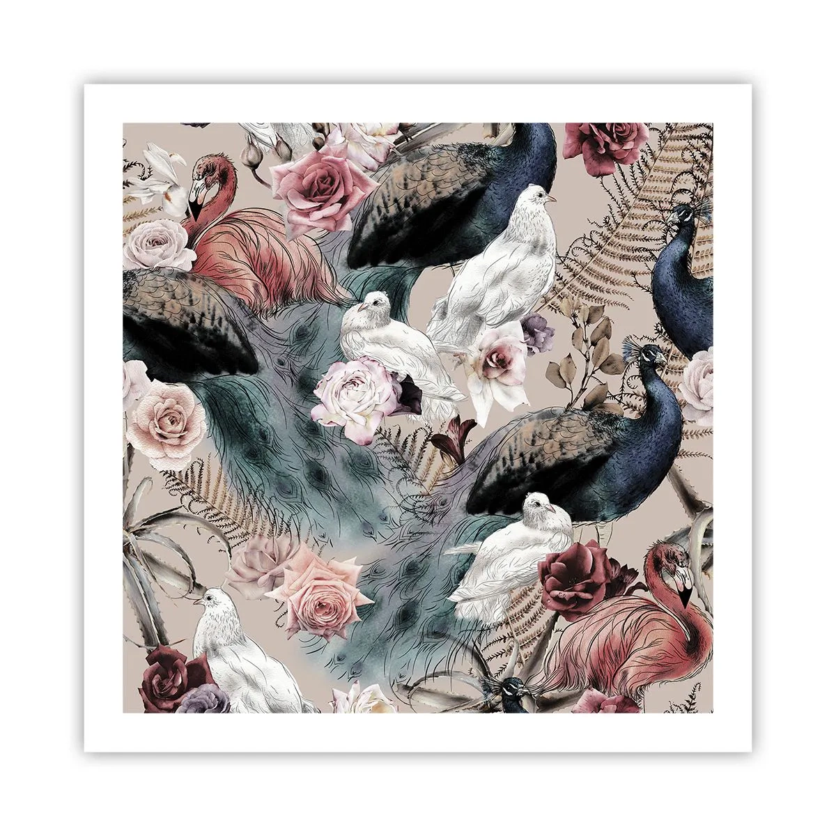 Poster - Im Schlossgarten - 60x60 cm