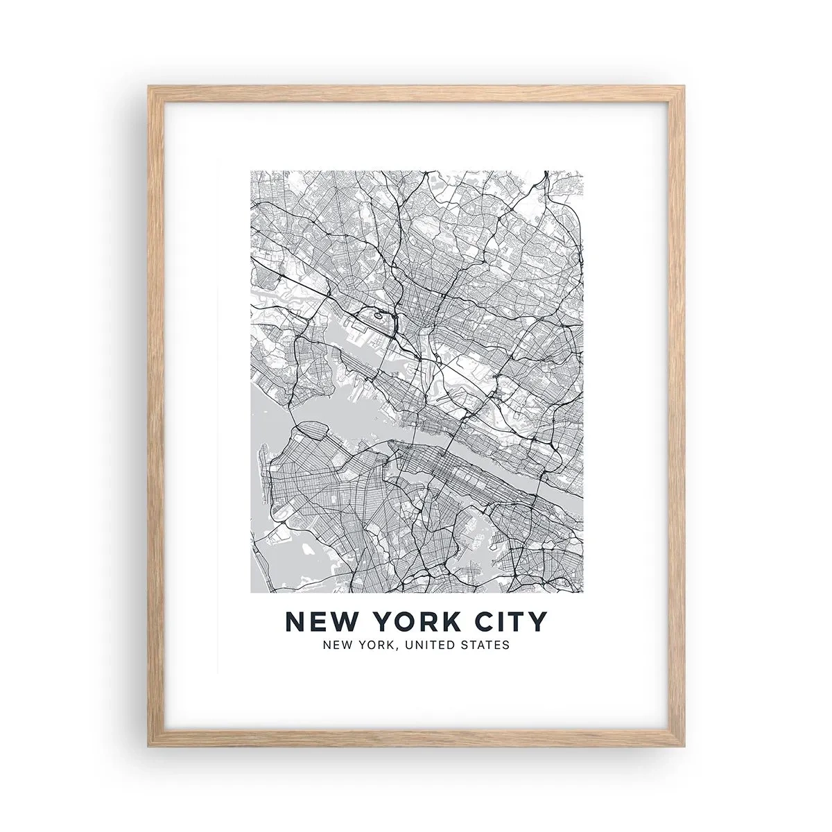Poster in einem Rahmen aus heller Eiche - Die Anatomie einer Metropole - 40x50 cm