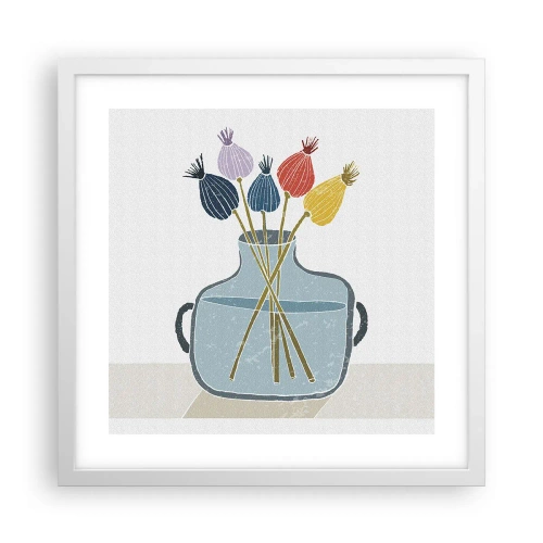 Poster in einem weißen Rahmen - Es ist mucksmäuschenstill - 40x40 cm