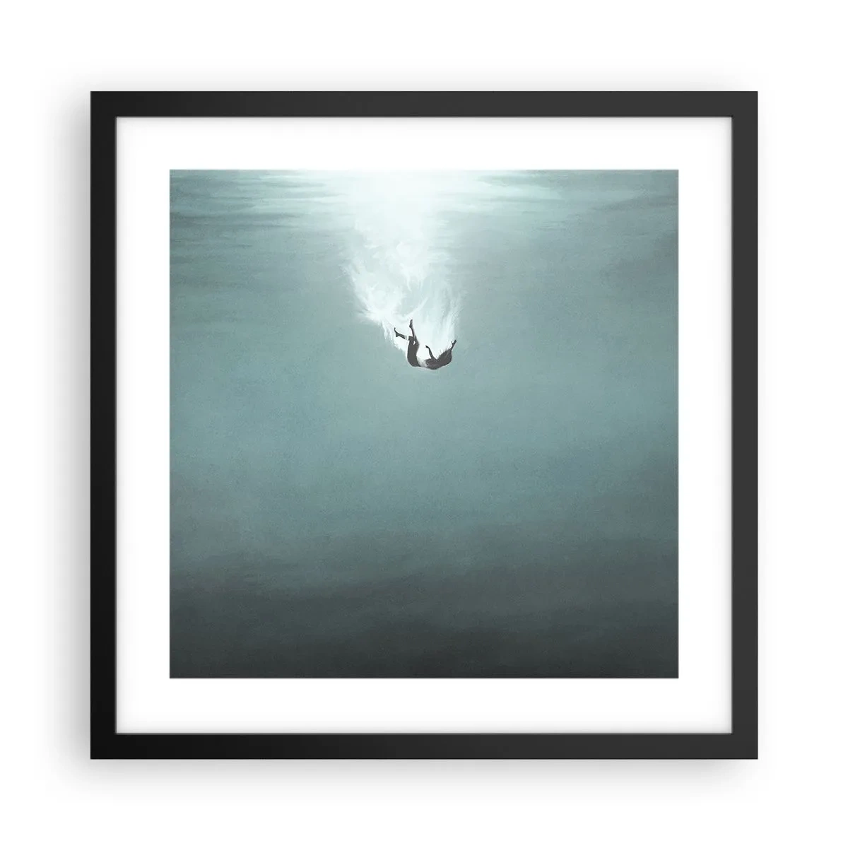 Poster in einem schwarzem Rahmen - In den Armen des Ozeans - 40x40 cm